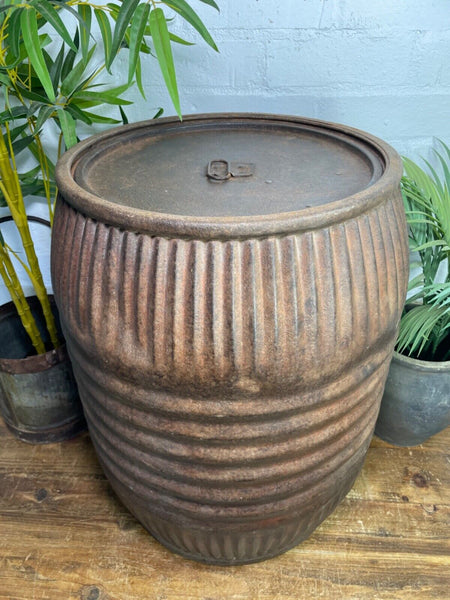 Large Vintage Reclaimed Original Heavy Duty Metal Dolly Tub Garden Planter