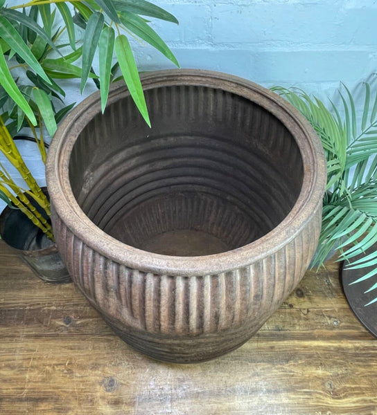 Large Vintage Reclaimed Original Heavy Duty Metal Dolly Tub Garden Planter