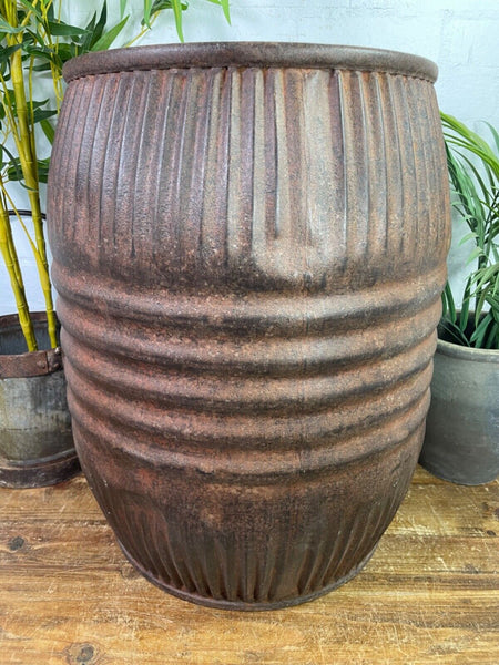 Large Vintage Reclaimed Original Heavy Duty Metal Dolly Tub Garden Planter
