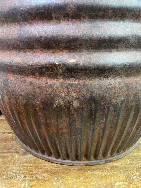 Large Vintage Reclaimed Original Heavy Duty Metal Dolly Tub Garden Planter
