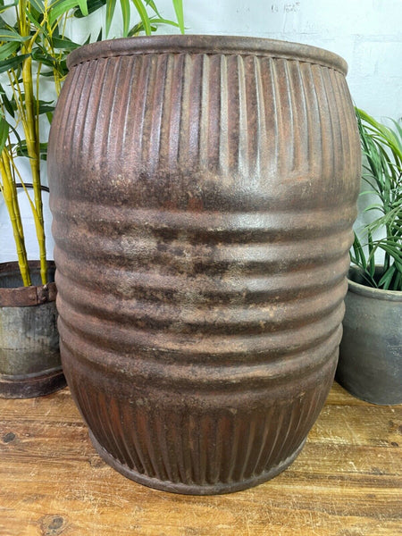 Large Vintage Reclaimed Original Heavy Duty Metal Dolly Tub Garden Planter