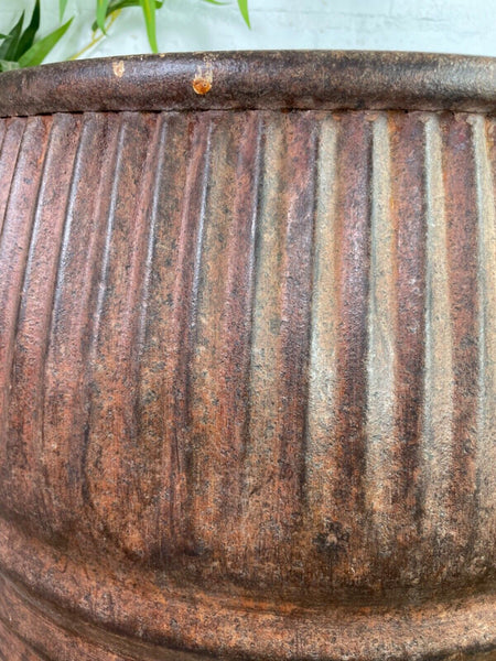 Large Vintage Reclaimed Original Heavy Duty Metal Dolly Tub Garden Planter