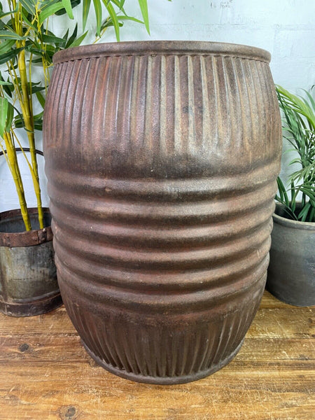 Large Vintage Reclaimed Original Heavy Duty Metal Dolly Tub Garden Planter