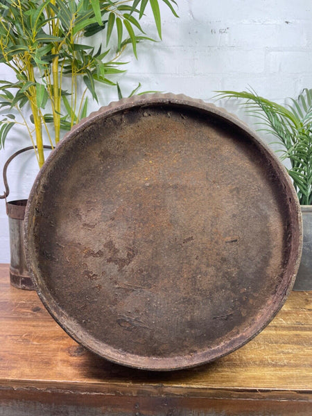 Large Vintage Reclaimed Original Heavy Duty Metal Dolly Tub Garden Planter