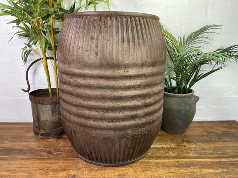 Large Vintage Reclaimed Original Heavy Duty Metal Dolly Tub Garden Planter