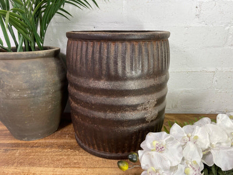 Old Vintage Reclaimed Original Heavy Duty Metal Dolly Tub Garden Planter