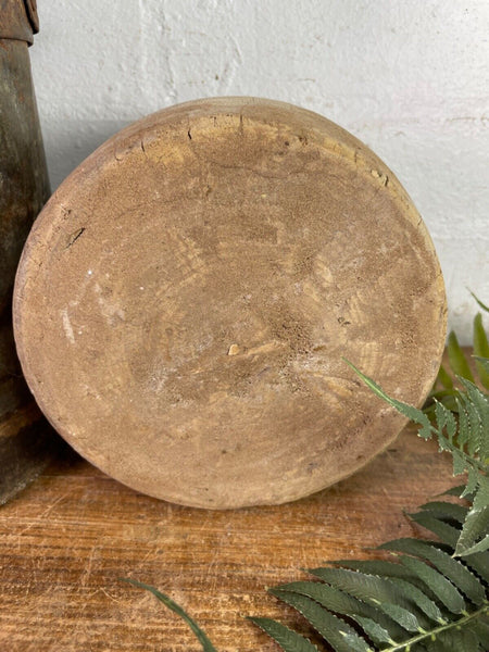 Vintage Rustic Indian Wabi Sabi Hand Carved Wooden Grain Measure Storage Pot