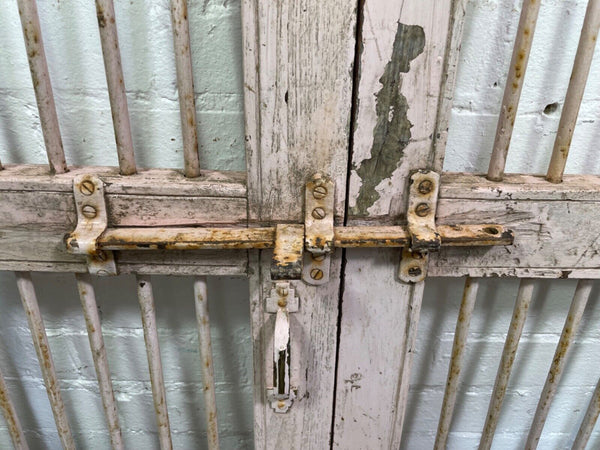 Old Pair Vintage Reclaimed Indian Wooden Iron Saloon Doors Shutters Garden Gates