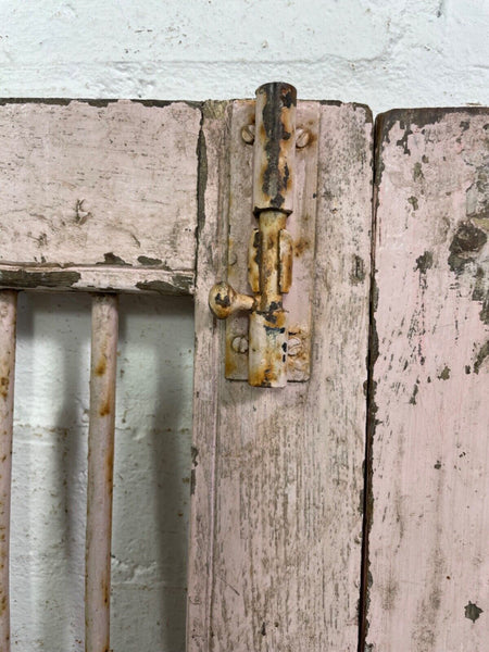 Old Pair Vintage Reclaimed Indian Wooden Iron Saloon Doors Shutters Garden Gates
