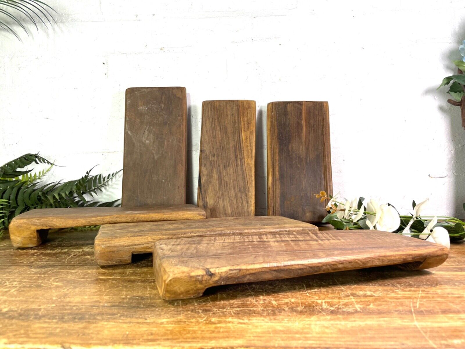 Vintage Rustic Small Solid Wooden Chopping Block Serving Cheese Nibbles Board