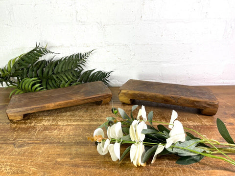 Vintage Rustic Small Solid Wooden Chopping Block Serving Cheese Nibbles Board
