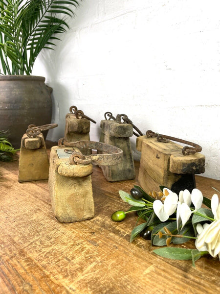 Vintage Indian Rustic Wabi Sabi Hand Carved Teak Wooden Oil Lantern Container
