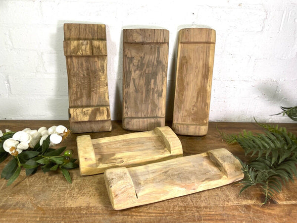 Vintage Rustic Small Solid Wooden Chopping Block Serving Cheese Nibbles Board
