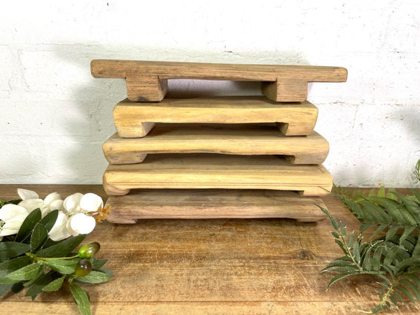 Vintage Rustic Small Solid Wooden Chopping Block Serving Cheese Nibbles Board