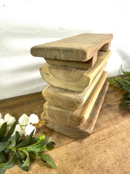 Vintage Rustic Small Solid Wooden Chopping Block Serving Cheese Nibbles Board