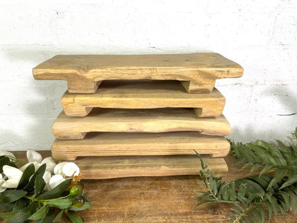 Vintage Rustic Small Solid Wooden Chopping Block Serving Cheese Nibbles Board