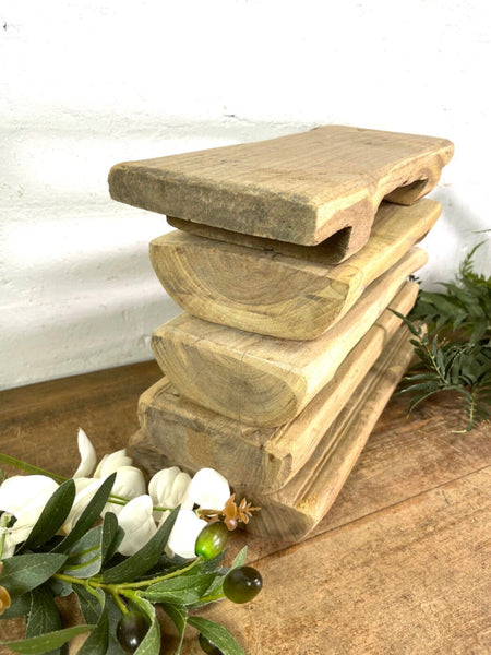 Vintage Rustic Small Solid Wooden Chopping Block Serving Cheese Nibbles Board