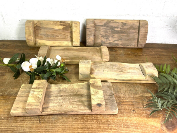 Vintage Rustic Small Solid Wooden Chopping Block Serving Cheese Nibbles Board