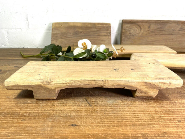 Vintage Rustic Small Solid Wooden Chopping Block Serving Cheese Nibbles Board