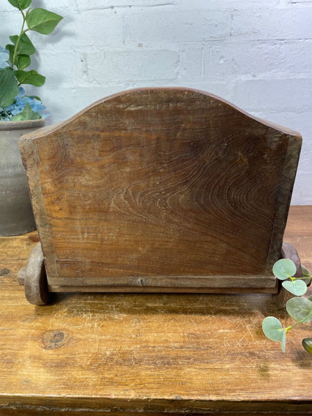 Rare Vintage Antique Colonial Indian Hardwood Childrens Toy Pull Along Cart