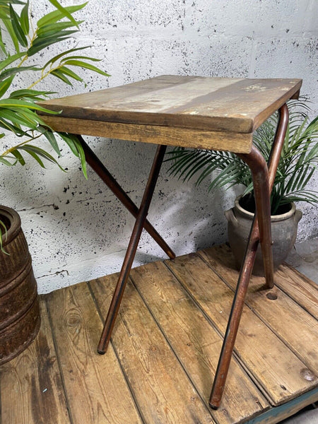 Vintage Reclaimed Folding Wooden Boat Wood Side Lamp Bedside Table