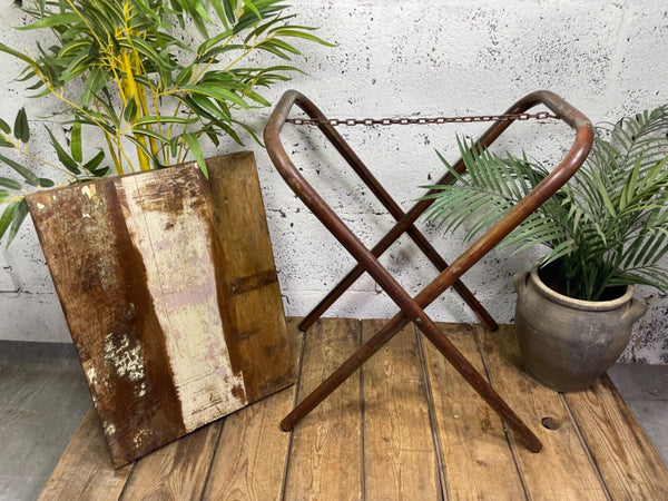 Vintage Reclaimed Folding Wooden Boat Wood Side Lamp Bedside Table