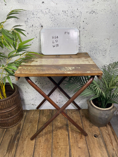 Vintage Reclaimed Folding Wooden Boat Wood Side Lamp Bedside Table