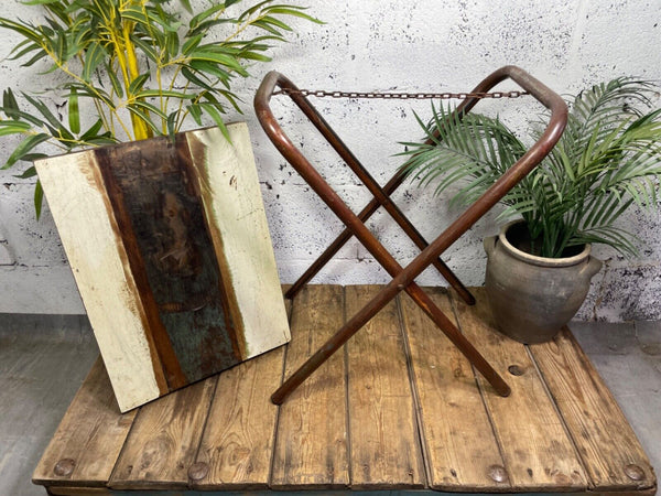 Vintage Reclaimed Folding Wooden Boat Wood Side Lamp Bedside Table