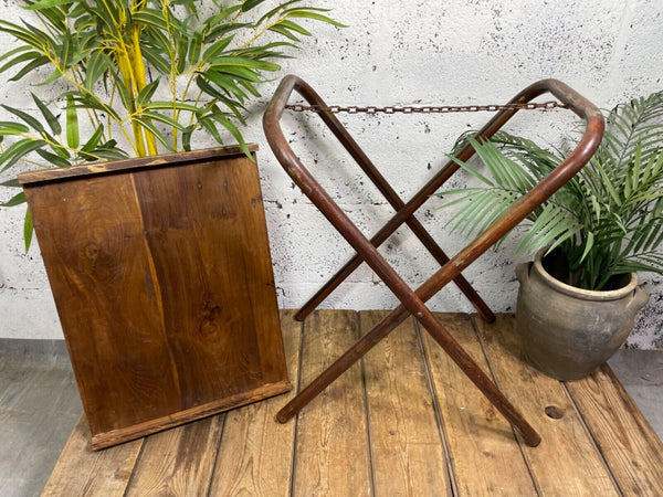 Vintage Reclaimed Folding Wooden Boat Wood Side Lamp Bedside Table