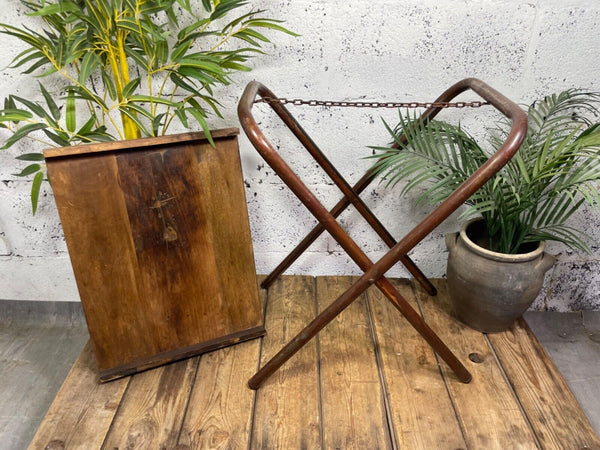 Vintage Reclaimed Folding Wooden Boat Wood Side Lamp Bedside Table