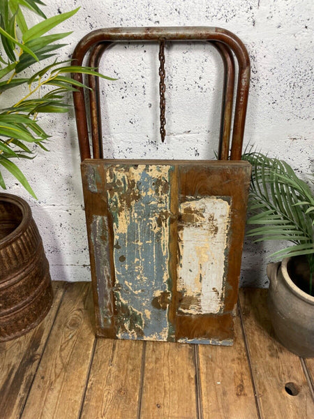Vintage Reclaimed Folding Wooden Boat Wood Side Lamp Bedside Table