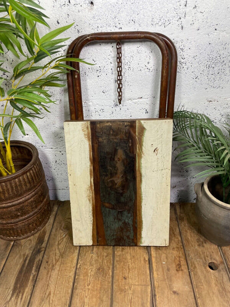 Vintage Reclaimed Folding Wooden Boat Wood Side Lamp Bedside Table