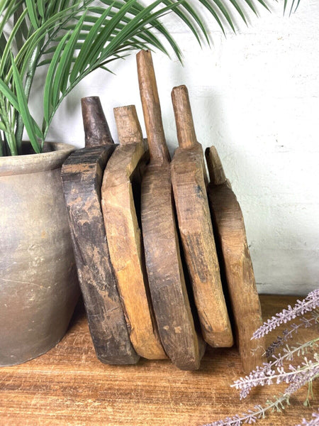 Vintage Rustic Wabi Sabi Hand Carved Wooden Plate Tray Dish Cheese Nibbles Board