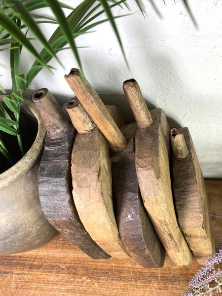 Vintage Rustic Wabi Sabi Hand Carved Wooden Plate Tray Dish Cheese Nibbles Board