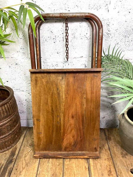 Vintage Reclaimed Folding Wooden Boat Wood Side Lamp Bedside Table