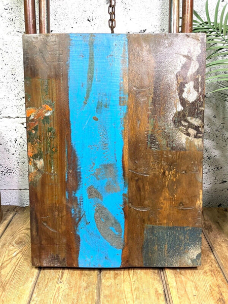 Vintage Reclaimed Folding Wooden Boat Wood Side Lamp Bedside Table