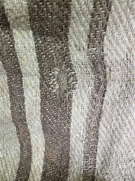 Vintage Hungarian Rustic Hemp Linen Grain Sack Upholstery Material Cushion Cover