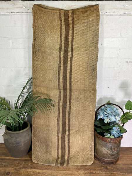 Vintage Hungarian Rustic Hemp Linen Grain Sack Upholstery Material Cushion Cover