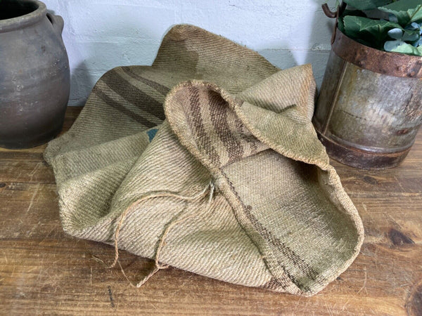Vintage Hungarian Rustic Hemp Linen Grain Sack Upholstery Material Cushion Cover