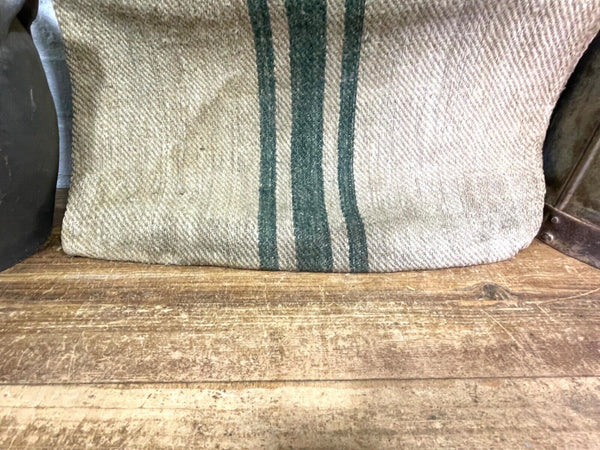 Vintage Hungarian Rustic Hemp Linen Grain Sack Upholstery Material Cushion Cover