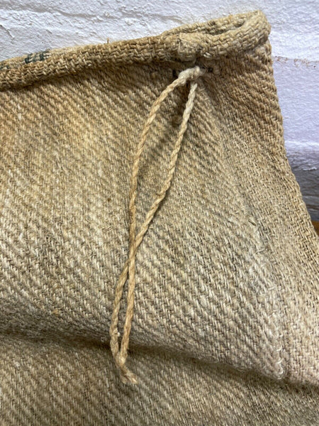 Vintage Hungarian Rustic Hemp Linen Grain Sack Upholstery Material Cushion Cover