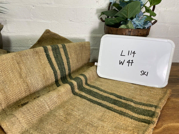 Vintage Hungarian Rustic Hemp Linen Grain Sack Upholstery Material Cushion Cover