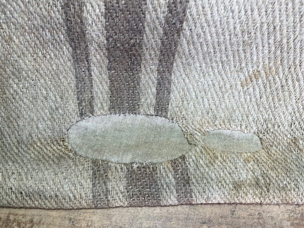 Vintage Hungarian Rustic Hemp Linen Grain Sack Upholstery Material Cushion Cover