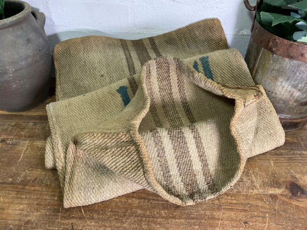 Vintage Hungarian Rustic Hemp Linen Grain Sack Upholstery Material Cushion Cover