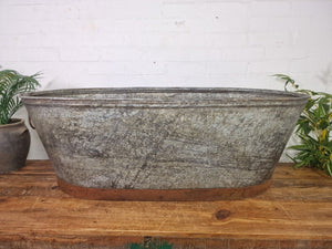 Rustic Reclaimed Large 4ft Galvanised Trough Garden Planter Bath Tub Ice Bucket