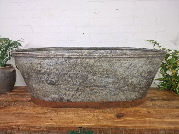 Rustic Reclaimed Large 4ft Galvanised Trough Garden Planter Bath Tub Ice Bucket