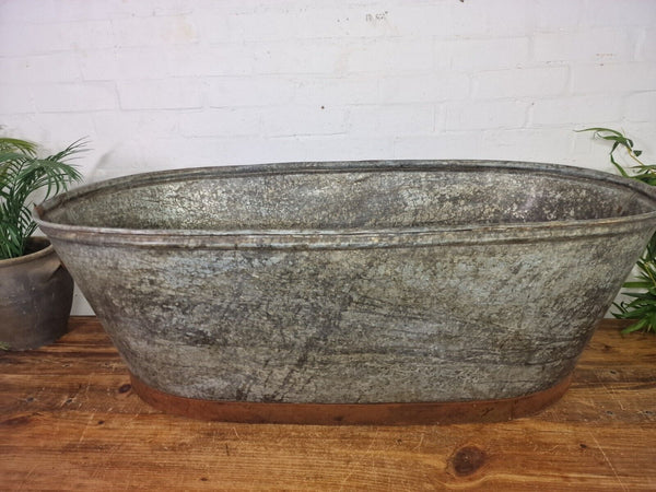 Rustic Reclaimed Large 4ft Galvanised Trough Garden Planter Bath Tub Ice Bucket