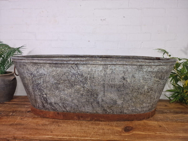 Rustic Reclaimed Large 4ft Galvanised Trough Garden Planter Bath Tub Ice Bucket