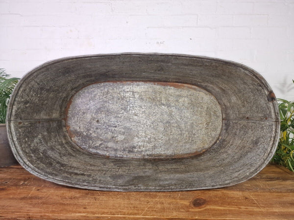 Rustic Reclaimed Large 4ft Galvanised Trough Garden Planter Bath Tub Ice Bucket