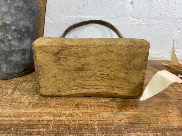 Vintage Indian Rustic Wabi Sabi Hand Carved Teak Wooden Oil Lantern Container